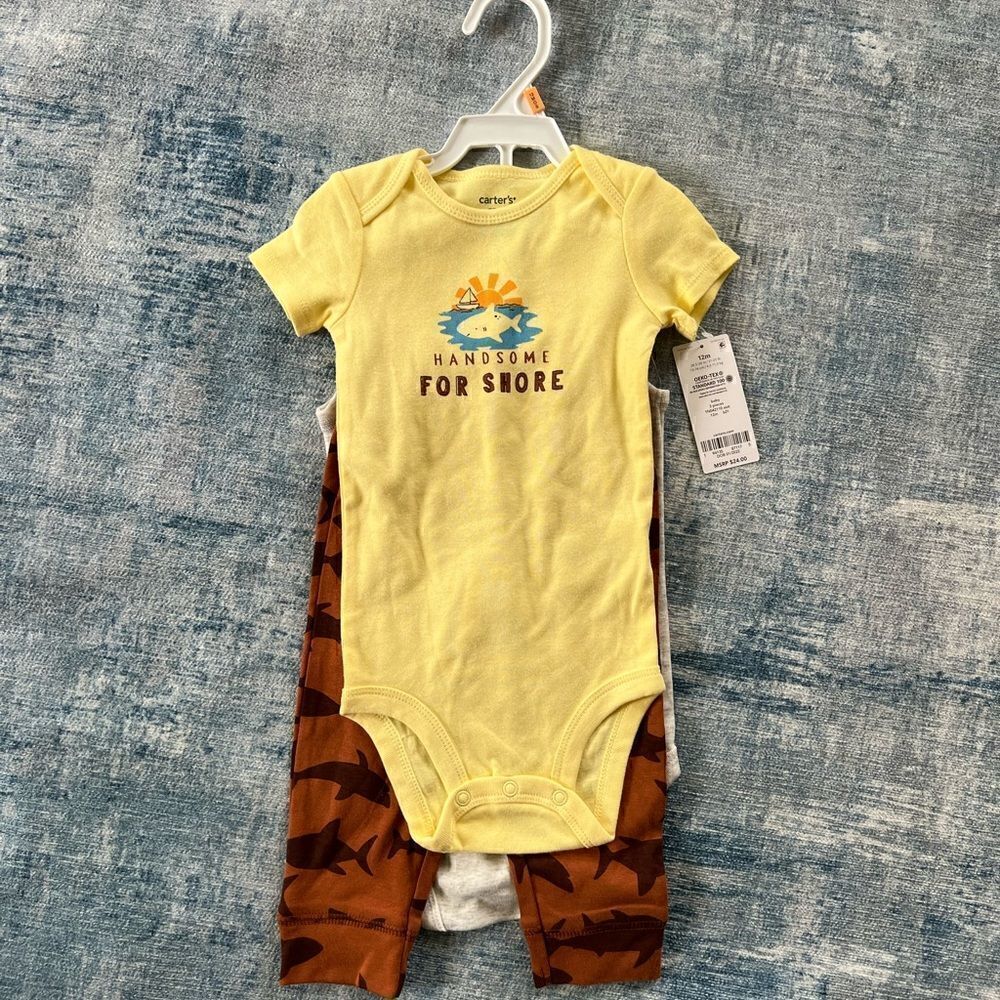 NWT! Carter's Shark 3 Piece Set 12 Months